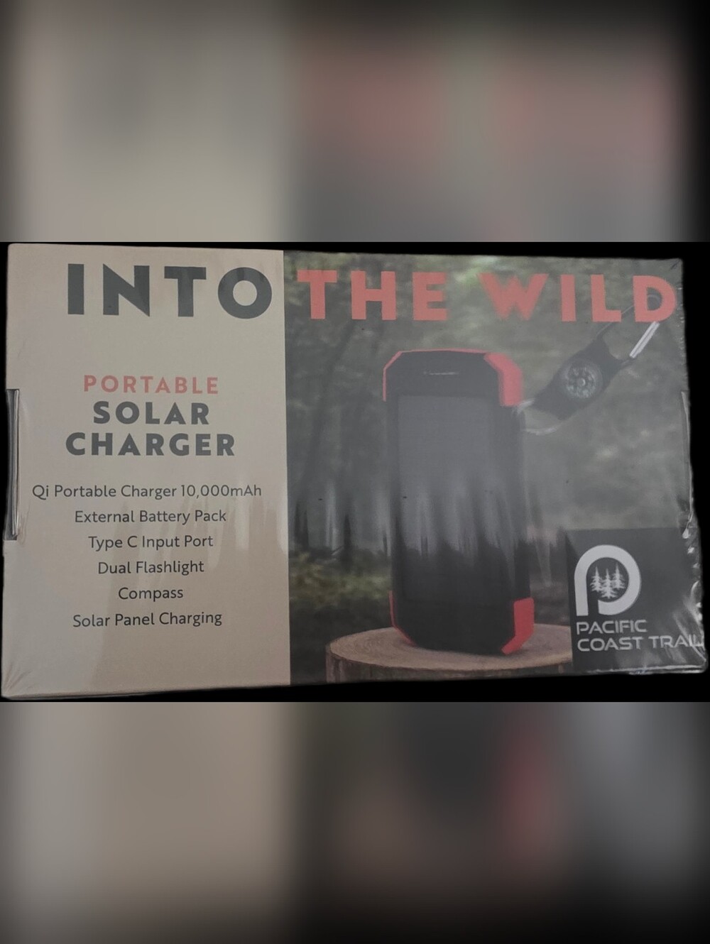 Into The Wild Portable Solar Charger by Pacific Coast Trail - Black & Orange